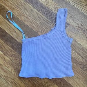 UO Ribbed lavender One-Shoulder tank top